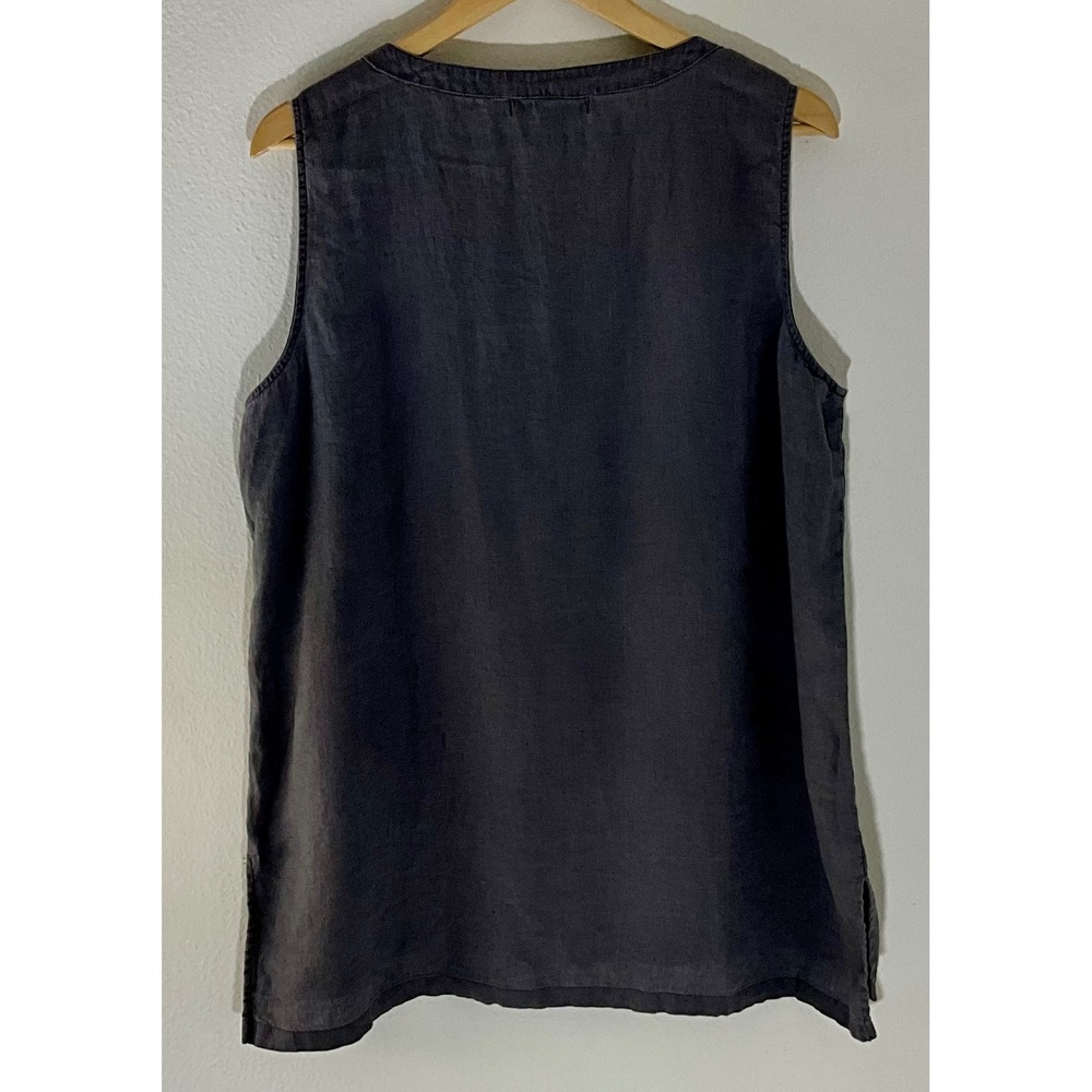 Ellen Tracy Womens Top Sleeveless Gray Tunic Tank Pockets XL - Picture 2 of 3